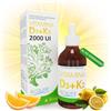 ALGILIFE Vitamina D3 K2 Gocce Vegan (durata 2-8 mesi) Vitamina D3 2000 UI + Vitamina K2 gocce, Vitamina D K2 per Difese Immunitarie, Ossa e Denti, Vitamin D3 Colecalciferolo e K2 Vitamina (30 ml)