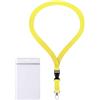 webbomb Porta badge ZIP con laccio, impermeabile e flessibile, completo di laccio da 2 cm + porta carte ZIP, orizzontale/verticale per 1-2 badge (giallo V)