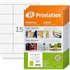 Printation Etichette Universali 70 x 50,8 mm - 15 Etichette per Foglio 70x50,8/500 fogli A4-7500 Etichette Adesive A4 per Stampante - Etichette Multiuso con Margini - 3669 4278 5055 LA135 002175