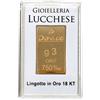 Gioielleria Lucchese Oro Lingotto 3 Grammi Oro 750 18KT