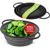 Coolinato - Scolapasta silicone pieghevole 16 cm grigio - Colino per pasta, verdura e frutta - Colapasta per lavastoviglie, senza BPA e termoresistente fino a 230°C - Setaccio salvaspazio richiudibile