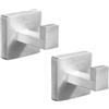 LWLWA 2 Pezzi Appendi Asciugamani Bagno, Ganci Bagno in Acciaio Inox Quadrati Argento con Accessori Montaggio, per Bagno, Cucina, Camera