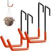 LNSYSNS Ganci per Biciclette da Muro, 4 Pezzi Appendi Bici, Forma di S Ganci per Appendere Bici, con Rivestimento a Immersione, per Appendere Biciclette, Vasi Fiori, Attrezzi Giardinaggio e Scale