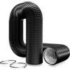 Aygrochy 120mm Condotti Tubo di Ventilazione Flessibile in Alluminio PVC per Aerazione Domestica, Hydroponics(6 metri)