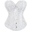OMZIN Donne Floreale Prom Principessa Corsetti Comodi Jacquard Lingerie Lace Up Steampunk Elegante Bustiers Bianco XXS