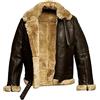 XUEBIN Giubbotto Bomber Da Aviatore Da Uomo B3 Giubbotto In Vera Pelle Di Montone Di Montone Con Pelliccia Giubbotto Invernale In Pelle Giacca da uomo (Color : Brown, Size : 3XL)