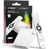 STRONG LEAP-S3+V2 Streaming Smart TV Box 4K UHD - 2GB RAM + 16GB Memoria, HDR10+ & Dolby Vision, WiFi 5 & BLE 5, Porta Ethernet (RJ45), Assistente Vocale, Bianco