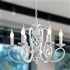 Riohan Lampadario Soggiorno Vintage, E14 Lampadario in Stile Tradizionale Rustico Bianco in Ferro Battuto con Candele, Moderna Lampada a Sospensione a 6 Luci per Soggiorno e Camera da Letto