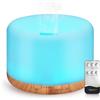 WD&CD Diffusore di Aromi, 1000ml Umidificatore Ultrasuoni con Telecomando/7 LED Colori/Spegnimento Automatico, Diffusore di Oli Essenziali per Spa, Venatura Del Legno Chiaro