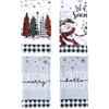 Meleager Strofinacci Natalizi, Set di 4 Asciugamani Cucina in Poliestere per Natale, Bianco e Grigio, 60CM X 40CM,Tavola Natalizia Decorazioni, Regali per la Casa, Regali di Natale