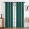 CUCRAF Tende oscuranti in 100% lino, con occhielli, colore verde foresta, 290 x 140 cm, set da 2 pezzi, per soggiorno, camera da letto