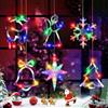 DAZZTIME Lampada a Ventosa per Natale, 6 Pezzi Luci LED Sospese, Decorazione per Finestra Natalizia