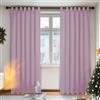 Deconovo Tende Camera da Letto Oscuranti per interni 2 Pezzi 140x245 CM, Tende Termiche Isolanti Moderne per Soggiorno, con Passanti, Rosa Chiaro