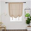 SIMPVALE Tende per Interni, Marrone Chiaro 80x140cm Tende a Pacchetto, Tende Trasparenti in Voile per Soggiorno Camera da Letto Balcone Cucina