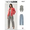 New Look Sewing Pattern UN6817A - Cartamodello per gilet, giacca e pantaloni da donna, taglia A (40-42-44-46-58-54)