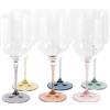 REGALOS LLUNA Set 6 calici vino modello UMA 48 cl. vetro piede colori