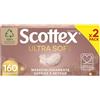 Scottex Ultra Soft Box Fazzoletti di carta, Morbidi e setosi, Confezione 100% Riciclabile, 160 Pz, 2 Box da 80 Fazzoletti