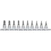 KS Tools 918.3970 CHROMEplus Serie di Bussole per Viti TX con Foro, 10 Pezzi, Tb10-Tb55, 3/8