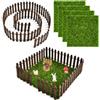YUSHWENPTY Accessori per Giardini in Miniatura, 5 Pezzi Giardino in Miniatura Accessori per la Casa Delle Bambole 90 cm Mini Recinzione per Giardino, 15 x 15 cm Erba Artificiale, 1:12 Mini Giardino (Marrone)