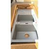 Apell Pietra Plus Series Lavello ad Incasso per cucina Fragranite Colore Alluminio 116x50 2 Vasche + Gocciolatoio