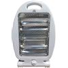 DCG Stufa elettrica con 2 candele al quarzo salvaspazio bianca H 40cm potenza max 800W per bagno,uffici e camere