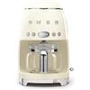 Smeg, Macchina da Caffè Filtro DCF02CREU, Funzione Aroma e Autostart, Caraffa in Vetro Fino a 12 Tazze, 2 Livelli di Intensità, Modalità Keep Warm, 1050W, Panna