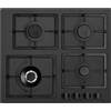 TELMA FLAT60 Piano Cottura a Gas ad Incasso 4 Fuochi 60 cm Colore 26 TG NERO MATT