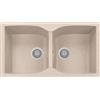 TELMA NAIKY Lavello a 2 Vasche 86x50 Reversibile in Fragranite colore Avena TG 29 NK08620