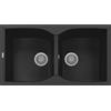 TELMA NAIKY Lavello a 2 Vasche 86x50 Reversibile in Fragranite colore Nero Matto TG 26 NK08620