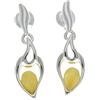 SilverAmber Jewellery Orecchini pendenti moderni in ambra baltica e argento Sterling 925 con orecchini a perno GL152 e Argento, colore: Limone, cod. GL152L