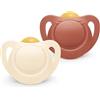 NUK for Nature - Ciuccio per bambini, 6-18 mesi, ciucci in gomma sostenibili, oltre il 98% di materie prime naturali, rosso terracotta, 2 pezzi