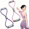 HREDZEO Set da 2 Fasce di Resistenza a Forma di 8 con Maniglie Antiscivolo, Figura 8 Fascia Elastiche per Allenamento Braccia, Spalle, Schiena, Gambe e Glutei - per Fitness, Yoga, Palestra e Casa (Rosa e Viol