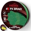 Paradox Fishing 8 lenze da pesca intrecciate PX, colore verde mimetico, 500 m, 0,14 mm, 7,5 kg, lenza da pesca intrecciata, perfetta per la pesca spinning