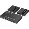 PremiumCord Splitter HDMI 1-2 + Extender via CAT6/6a/7, Ultra HD 4K@30Hz a 70m, alloggiamento in metallo, 2 ricevitori con alimentatori, Dolby TrueHD, 3D, EDID, CEC, HDCP2.2