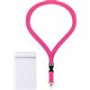 webbomb Porta badge ZIP con porta carte id flessibile e impermeabile, completo di cordino da 2 cm + porta carte ZIP orizzontale/verticale per 1-2 carte (viola V)
