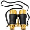 Nautical Replica Hub Royal Premium Funzionale Binocolo Lucido Ottone e Pelle Nero fatto a mano