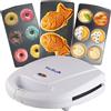 StarBlue - Macchina per mini-ciambelle, mini-torte e quiche, macchina per Taiyaki; macchina per dessert 3 in 1, con tre sezioni intercambiabili; AC 220-240V 50/60Hz 700-800W, colore bianco