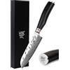 YOUSUNLONG Coltelli Santoku Coltelli da chef da 5 pollici Coltello giapponese VG10 martellato martellato in acciaio con manico in legno di ebano naturale