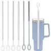 Parastar 4 spazzole per la pulizia della cannuccia Heavy Duty per Stanley Tumbler 6 - 8 - 10 - 12 mm, 2 spazzole per cannuccia in silicone, spazzola morbida riutilizzabile per diverse misure di paglia, 6