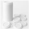 Terryshop74® Coperchi in Plastica Riutilizzabili Bianchi per Bicchieri 180 ml - Confezione da 100 Pezzi - Compatibili con Bicchieri in Carta per Bevande Calde e Fredde