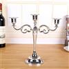 VOANZO Candeliere stile europeo, Candeliere in metallo a tre fori per matrimonio/Decorazione domestica (Argento)