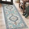 GENIMO - Tappeto Vintage 80x200cm - Antiscivolo, Resistente, Facile da Pulire - Per Corridoio, Camera da Letto - Blu-verde