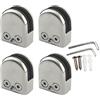 Zerniple Morsetti per vetro in acciaio inox, 8-10 mm, regolabili, per corrimano, scale, doccia, 4 pezzi
