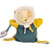 Doudou et Compagnie - BOH'Aime Marionetta Leone - Doudou Marionetta Risveglio - Tessuto alla moda - Colori Ocra & Foresta - per interazioni genitore/bambino - Fin dalla nascita - DC4226