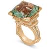 PASQUALE BRUNI Anello madame eiffel in oro rosso con diamanti e quarzo verde
