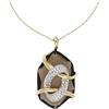 GOLD ART Collier in oro con quarzo fumè e diamanti