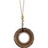 GOLD ART Collier in oro con quarzo fumè e diamanti