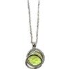 GOLD ART Collier in oro bianco con peridot e diamanti