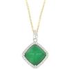 GOLD ART Collier in oro con giada verde e diamanti