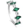 LUXURY MILANO Anello sofia in argento con zirconi verdi e bianchi